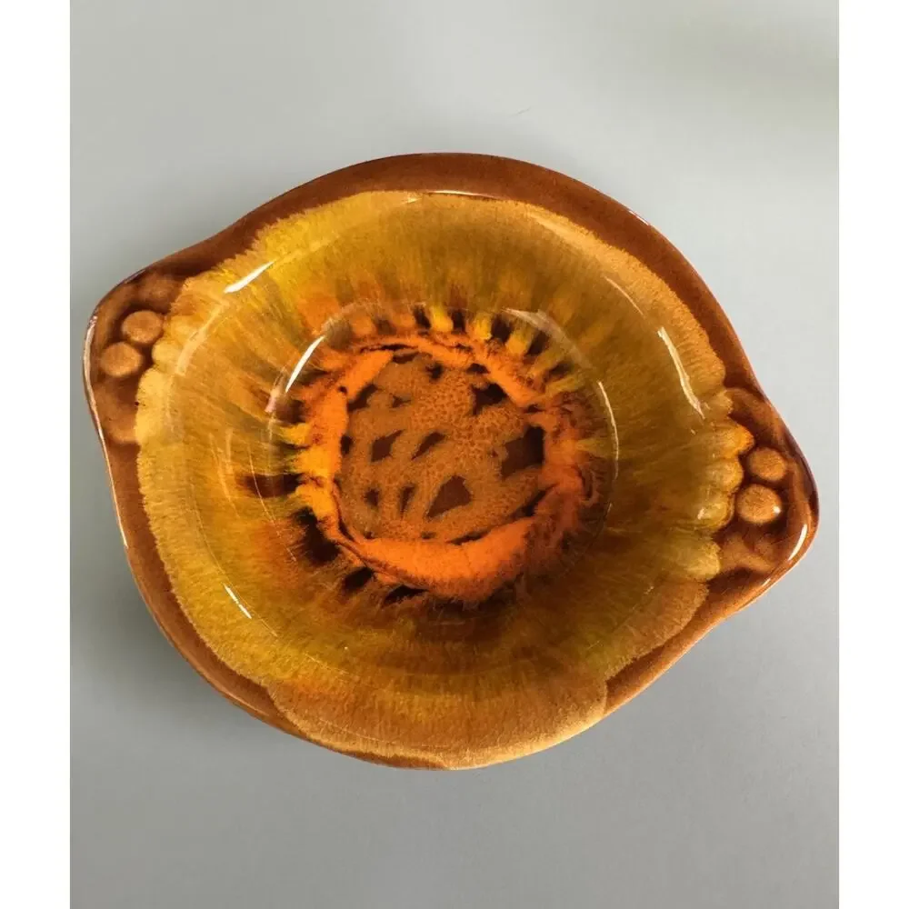 California Originals Pottery Bowl Stamped Cal 1107 Orange Ombré MCM Vintage